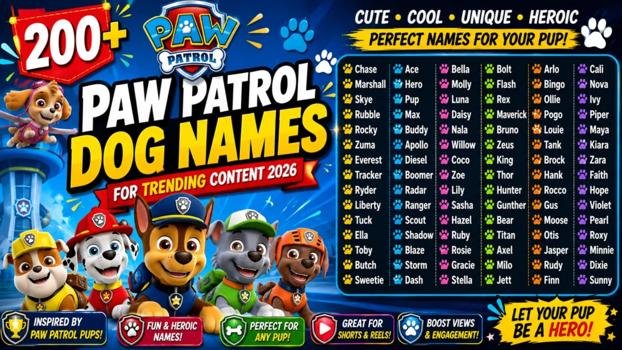 200+ Paw Patrol Dog Names for Trending Content 2026