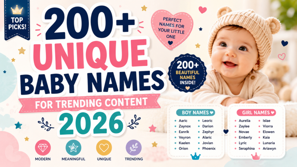 200+ Unique Baby Names for Trending Content 2026