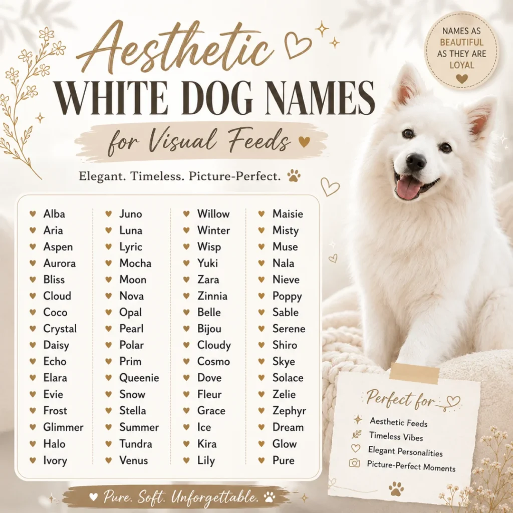 Aesthetic White Dog Names for Visual Feeds