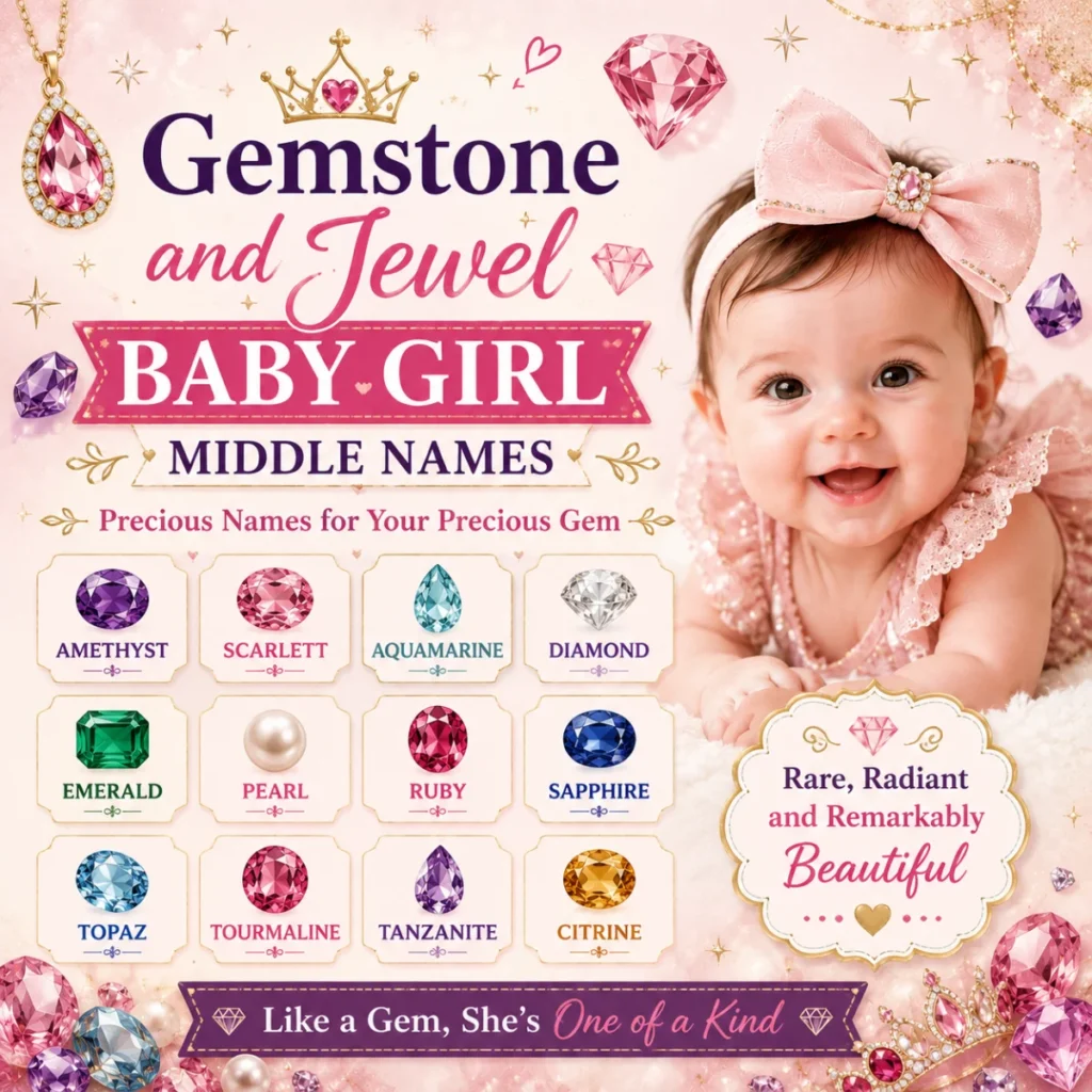 Gemstone and Jewel Baby Girl Middle Names