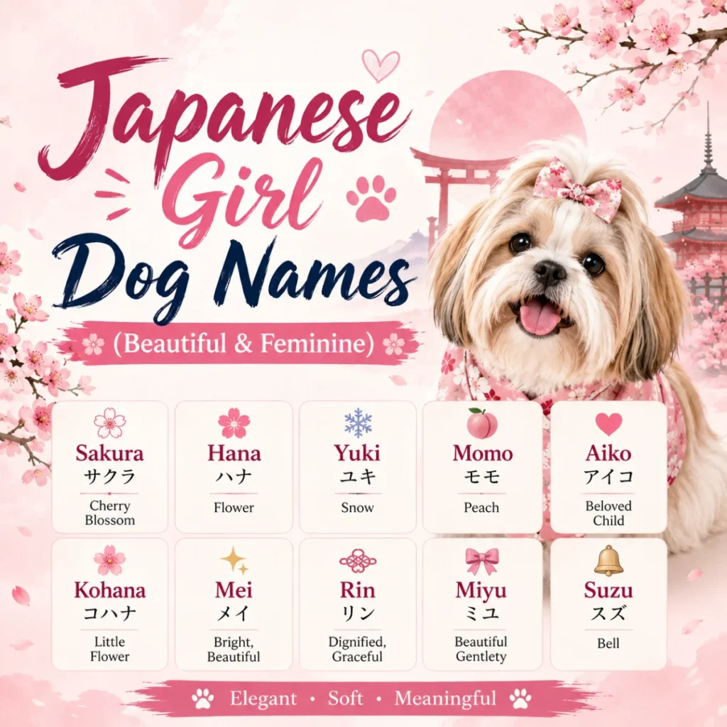 Japanese Girl Dog Names (Beautiful & Feminine)