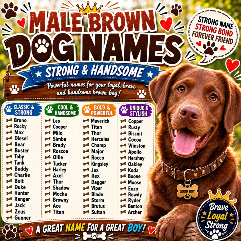 Male Brown Dog Names (Strong & Handsome)
