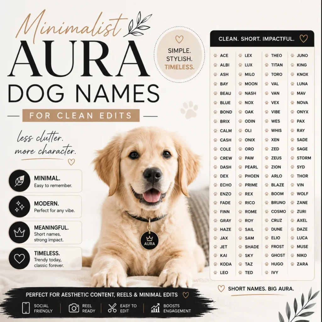 Minimalist Aura Dog Names for Clean Edits 