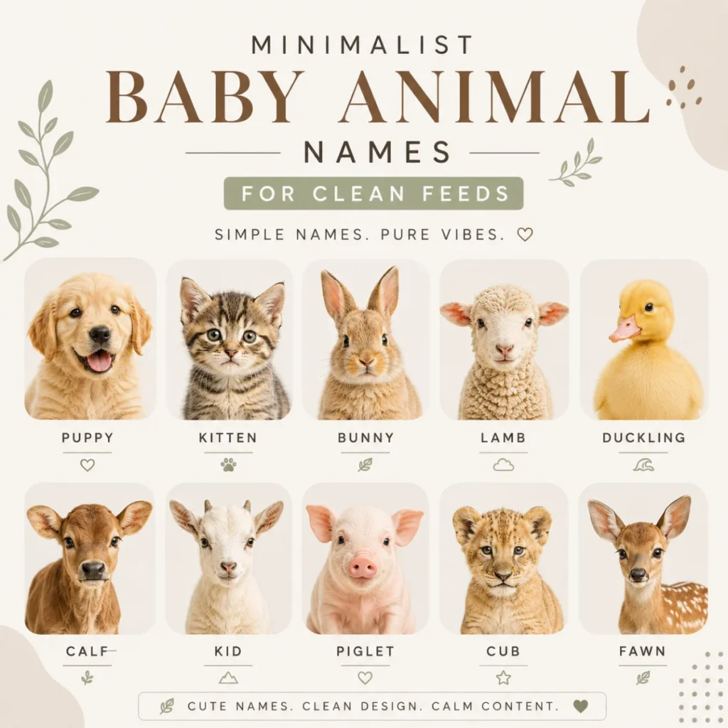 Minimalist Baby Animal Names for Clean Feeds