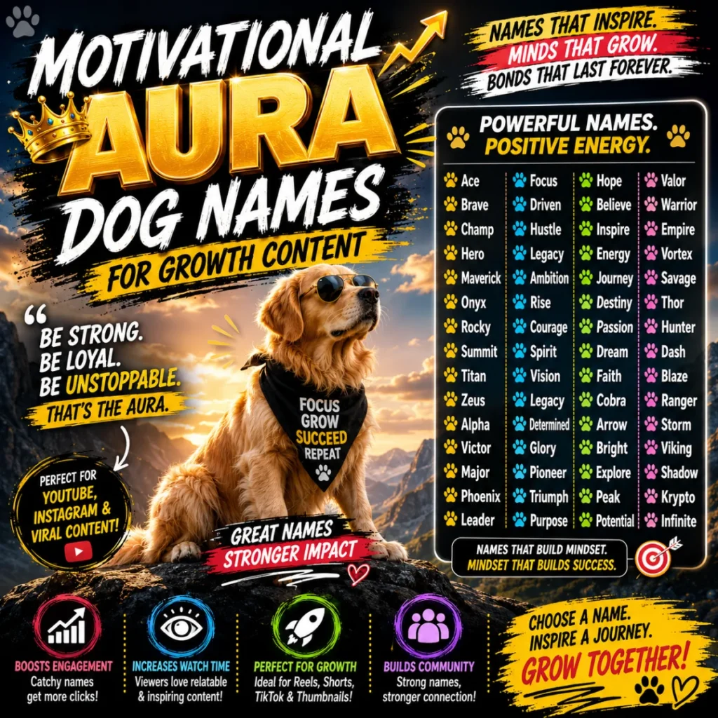 Motivational Aura Dog Names for Growth Content 
