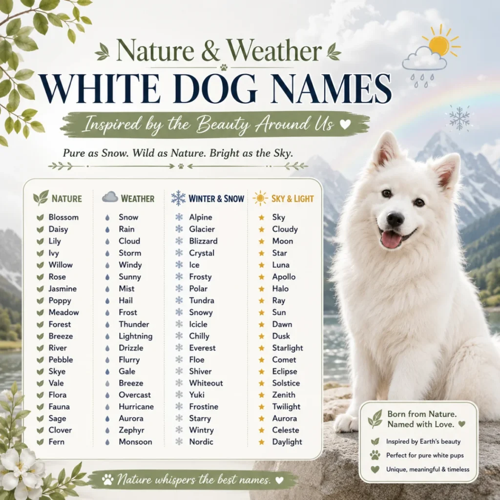 Nature & Weather White Dog Names