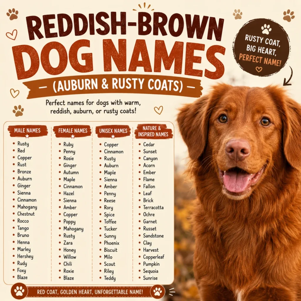 Reddish-Brown Dog Names (Auburn & Rusty Coats)