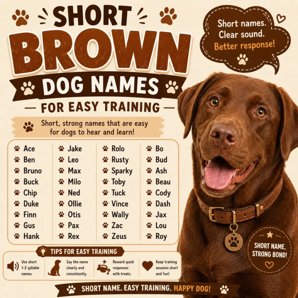 Short Brown Dog Names for Easy Training