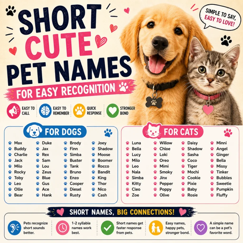 Short Cute Pet Names for Easy Recognition