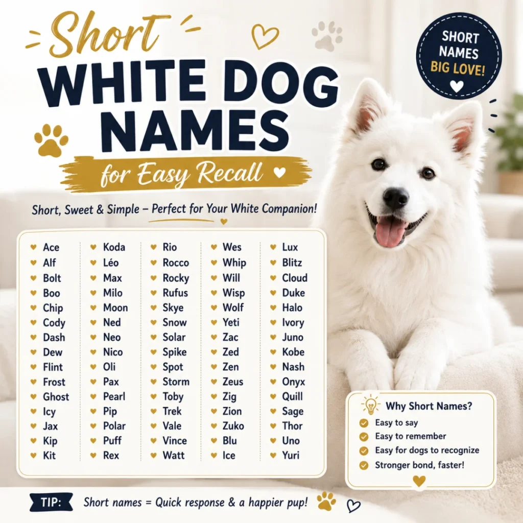 Short White Dog Names for Easy Recall