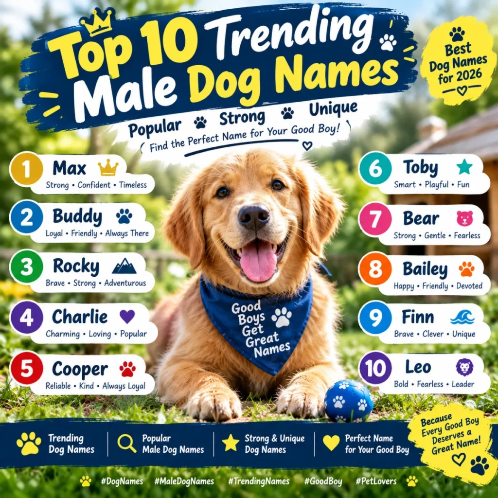 Top 10 Trending Male Dog Names